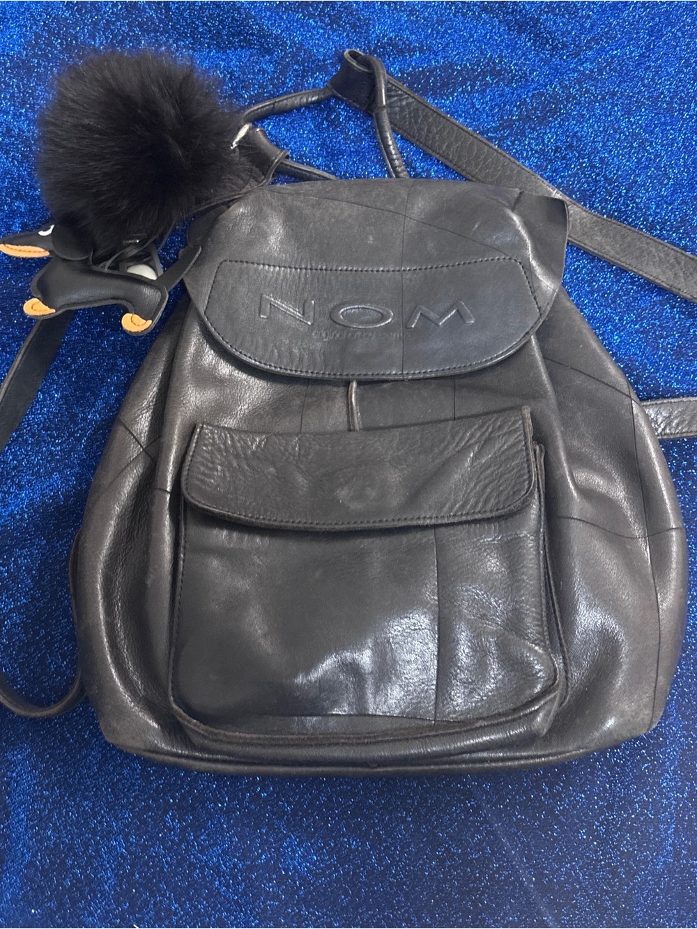 Black Leather Backpack Women's